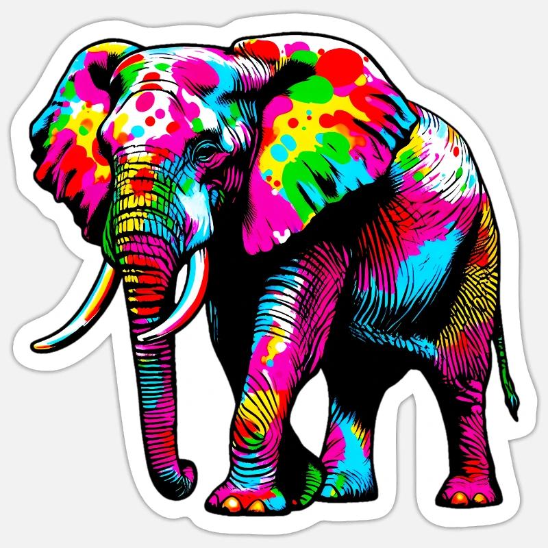 Elephant - Sticker size S (10 x 10 cm) - white matte