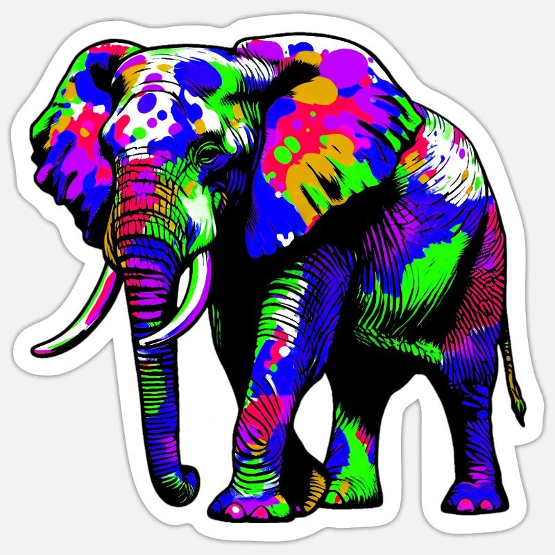 Éléphant Sticker taille S (10 x 10 cm)