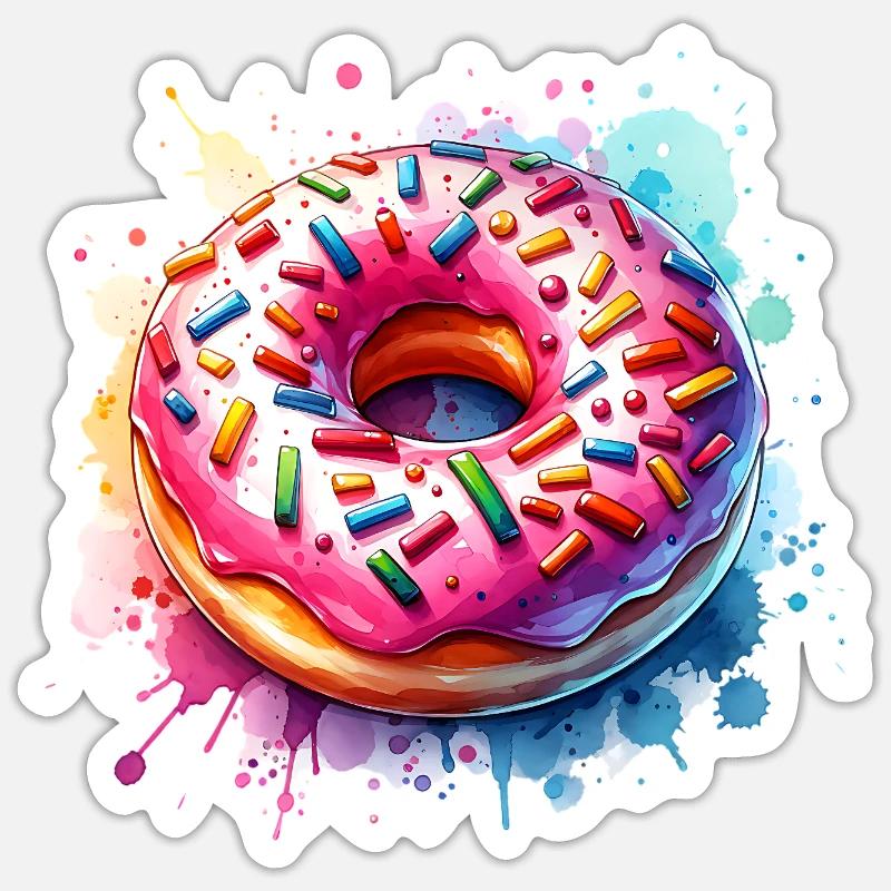 Doughnut - Sticker size S (10 x 10 cm) - white matte