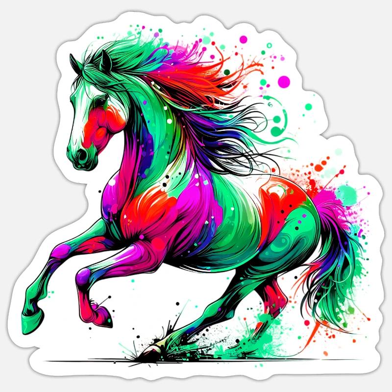 Cavallo - Sticker formato S (10 x 10 cm) - bianco opaco