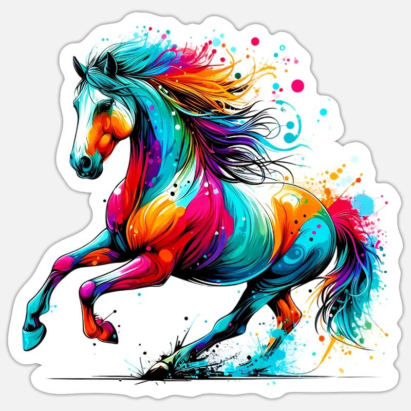 Pferd - Sticker Größe S (10 x 10 cm) - Mattweiß
