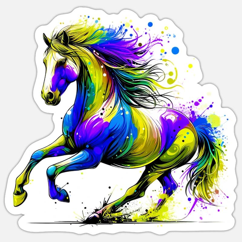 Pferd - Sticker Größe S (10 x 10 cm) - Mattweiß