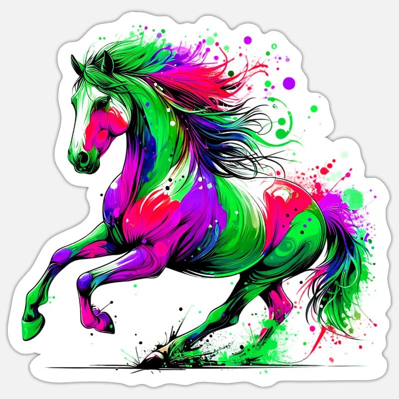 Pferd - Sticker Größe S (10 x 10 cm) - Mattweiß