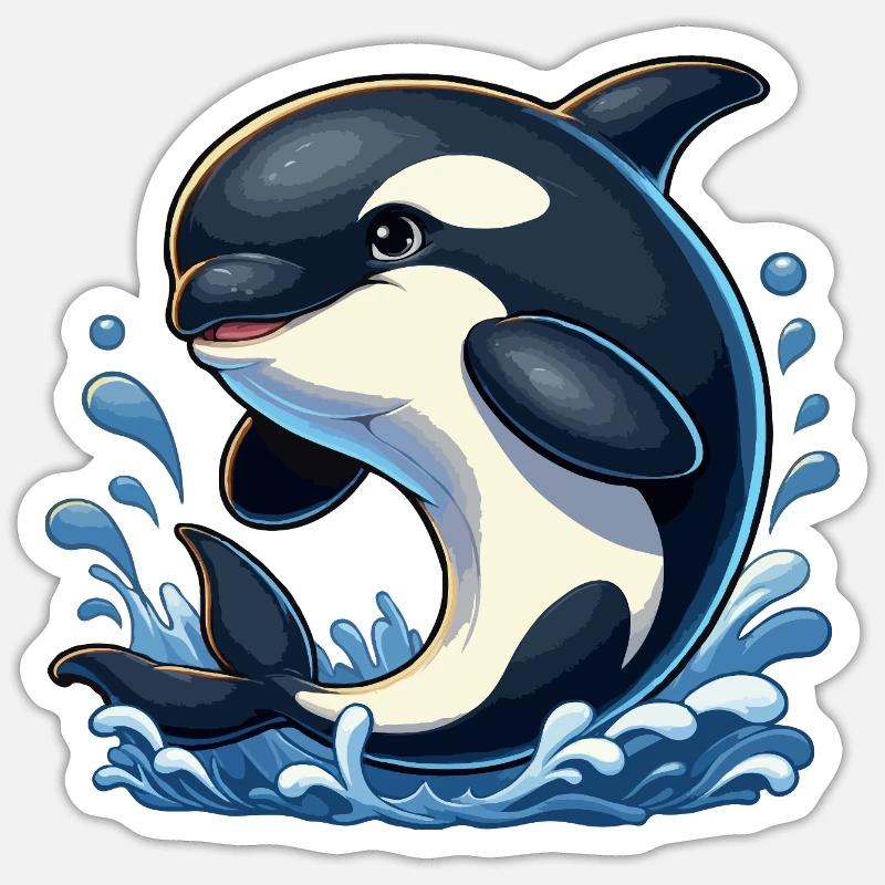 Orca jumps Sticker size S (10 x 10 cm)