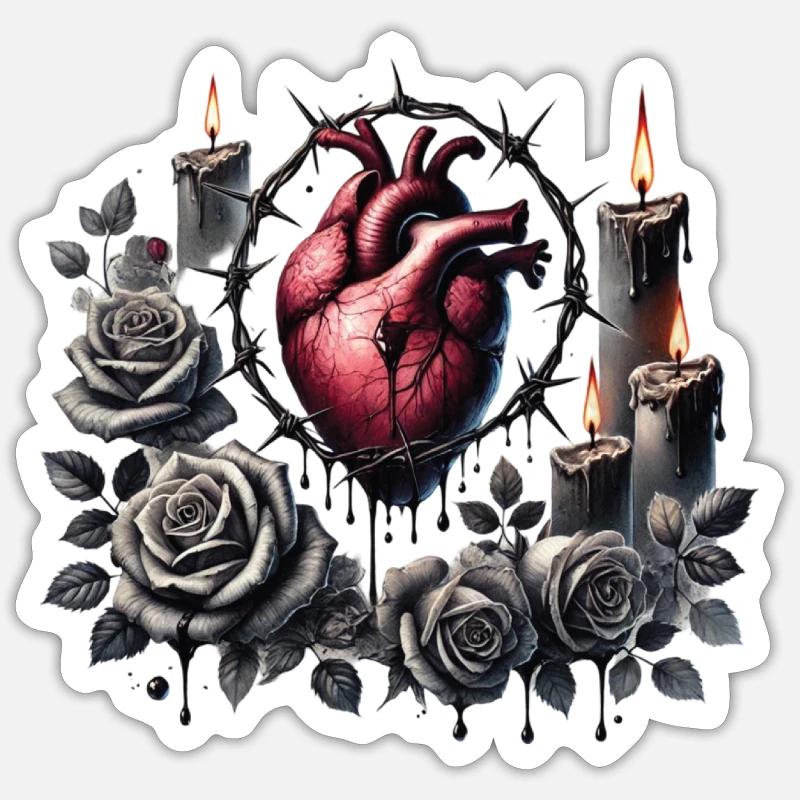 Dark Romance: Gothic-Ästhetik Sticker Größe S (10 x 10 cm)