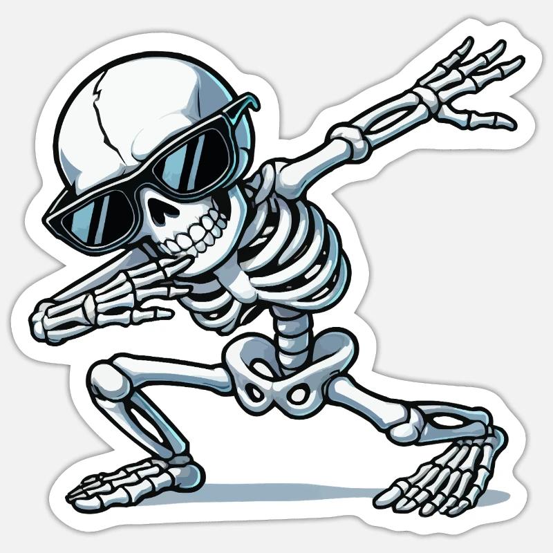 skull dabbing Sticker size S (10 x 10 cm)