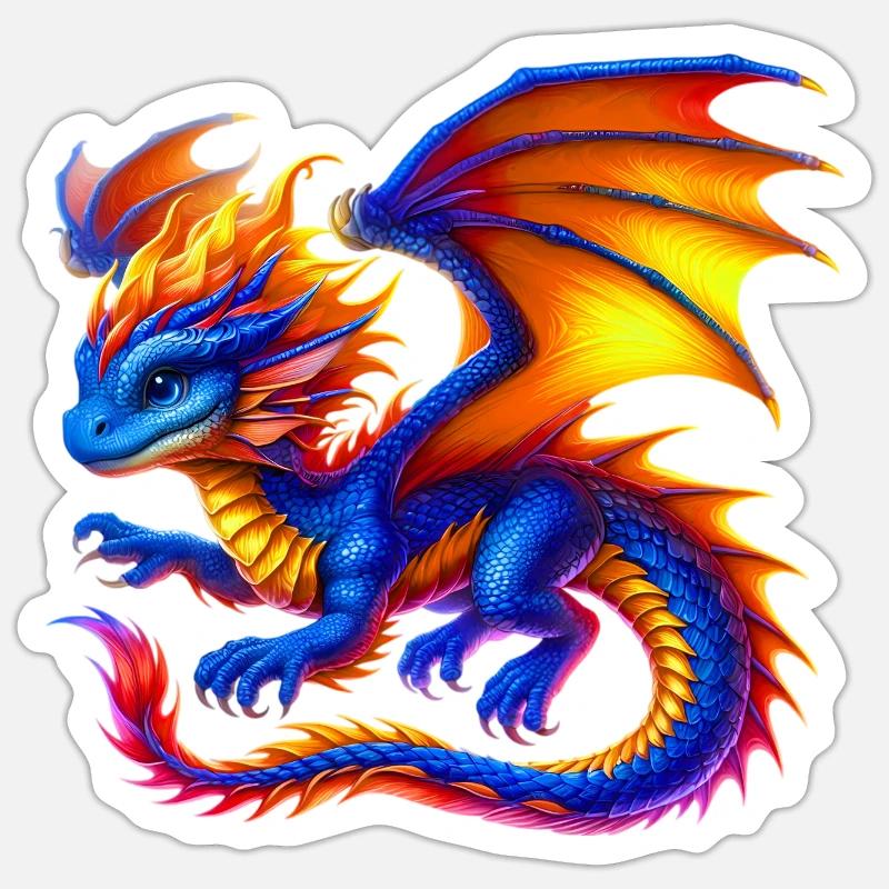 Dragon - Sticker size S (10 x 10 cm) - white matte