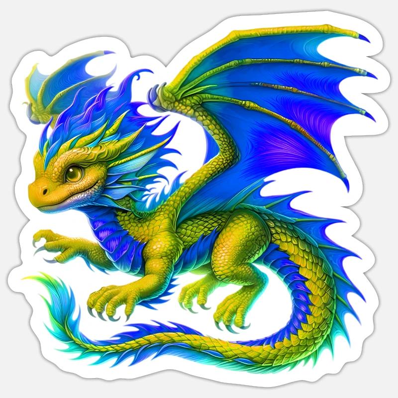 Drache - Sticker Größe S (10 x 10 cm) - Mattweiß