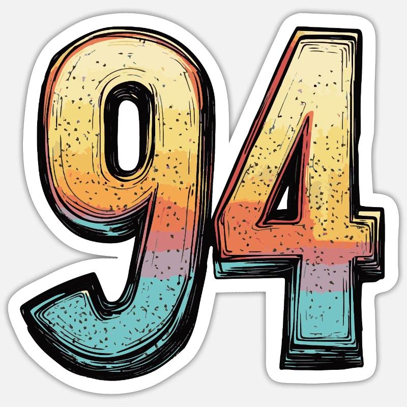 94 Symbole numérique Sticker taille S (10 x 10 cm)