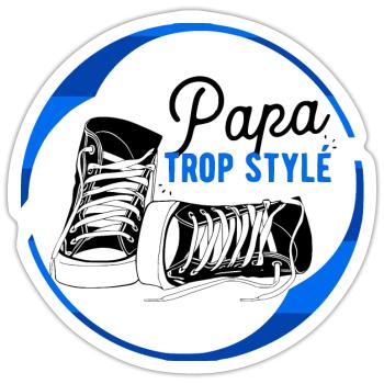 Papa zu stylisch - Sticker Größe S (10 x 10 cm) - Mattweiß - Vorne