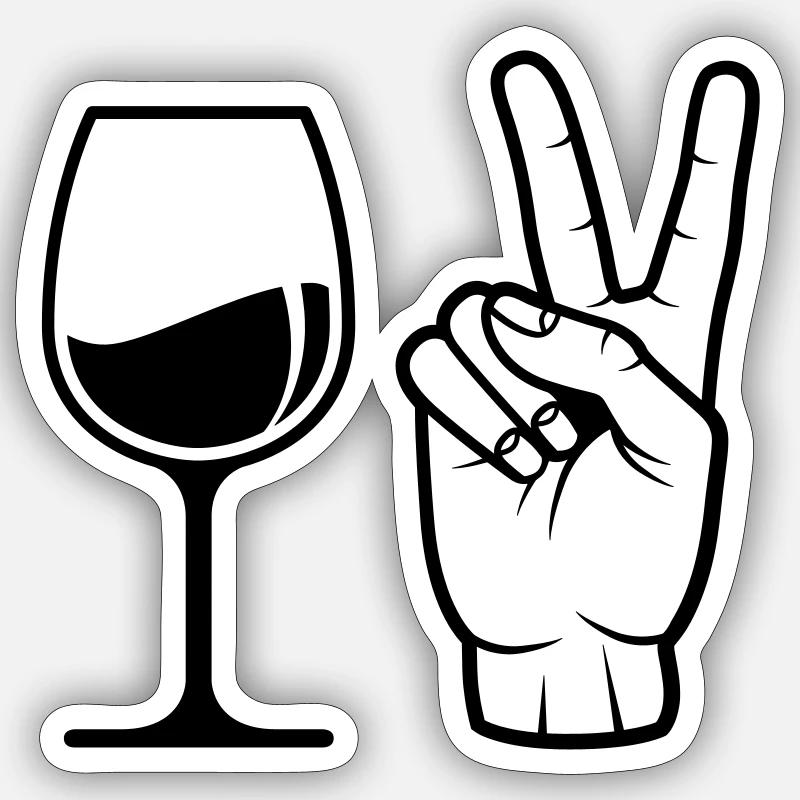 Commander du vin - Sticker taille S (10 x 10 cm) - blanc mat