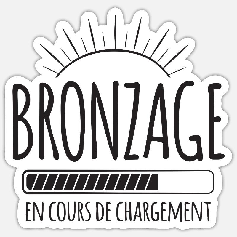 Tan Loading, Summer, Vacation, French Sticker size S (10 x 10 cm)