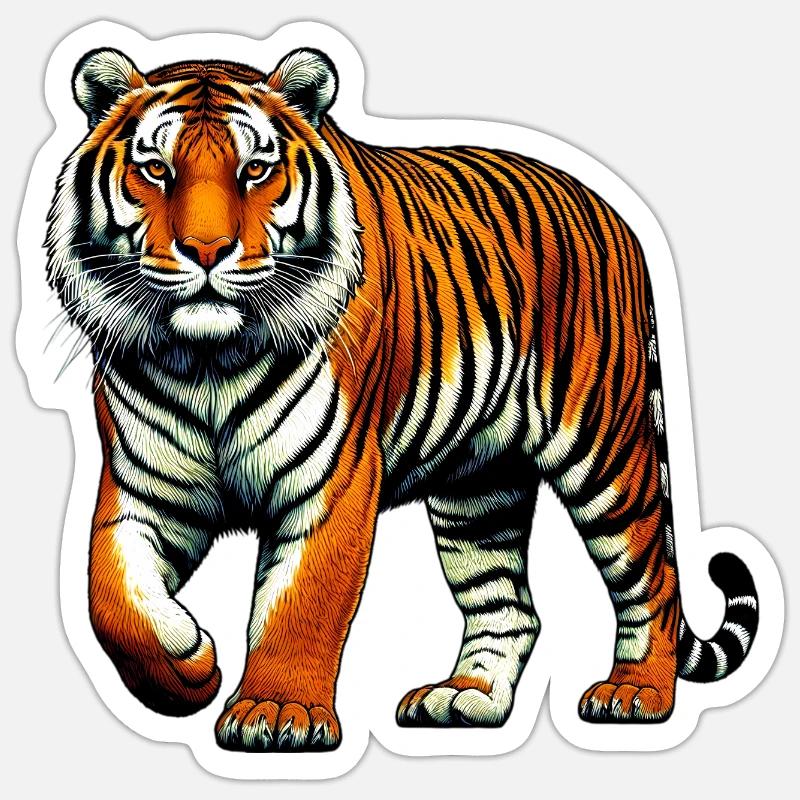 Tiger - Sticker size S (10 x 10 cm) - white matte