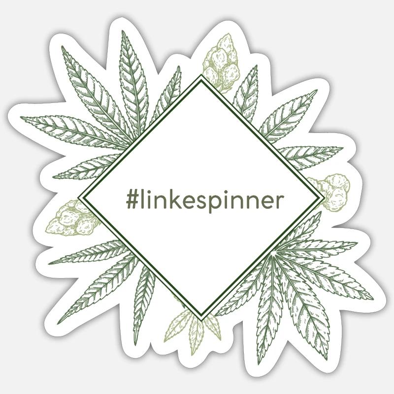 #linkespinner - Sticker Größe S (10 x 10 cm) - Mattweiß