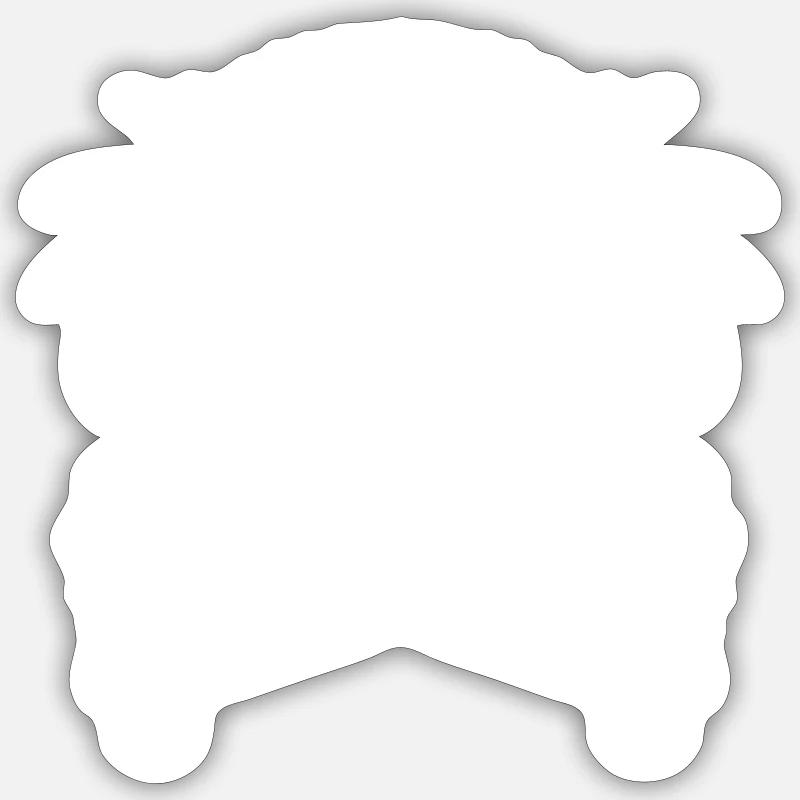 Crâne Palmiers 2 - Sticker taille S (10 x 10 cm) - blanc mat
