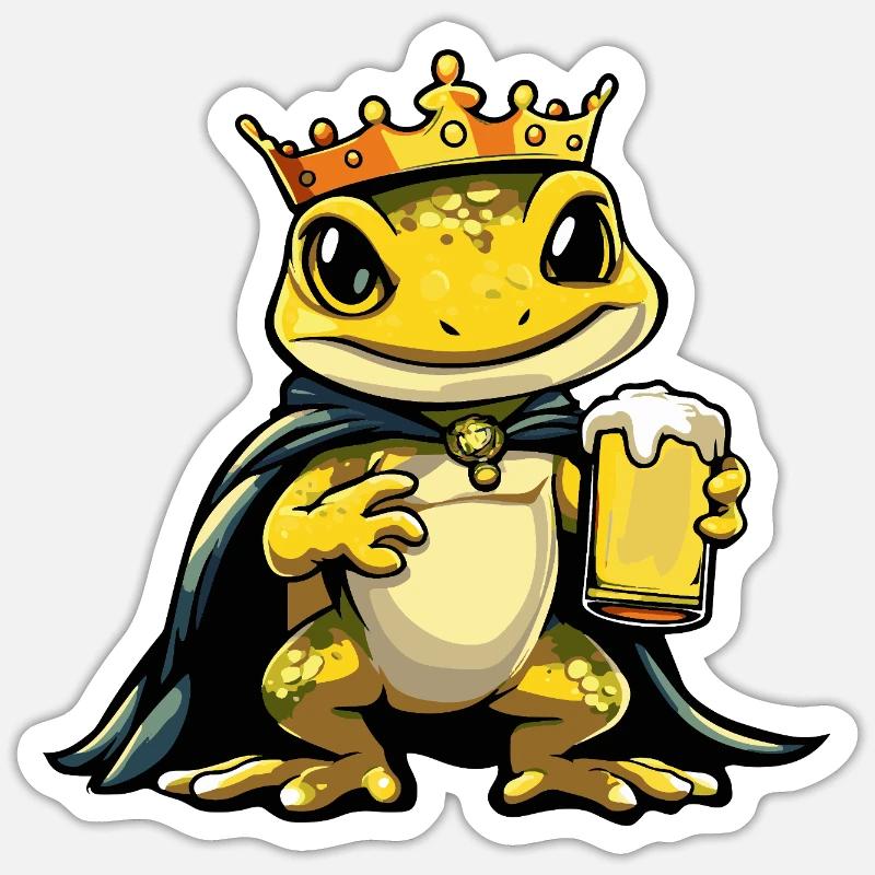 Lizard Beer Funny - Sticker size S (10 x 10 cm) - white matte