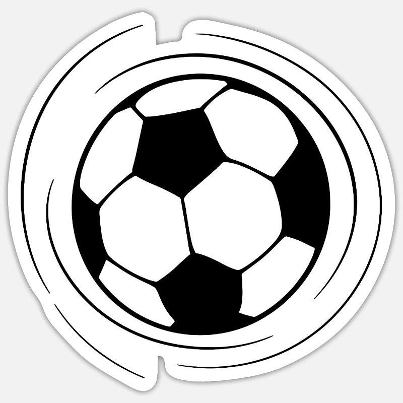 Fußball Line Art - Sticker Größe S (10 x 10 cm) - Mattweiß