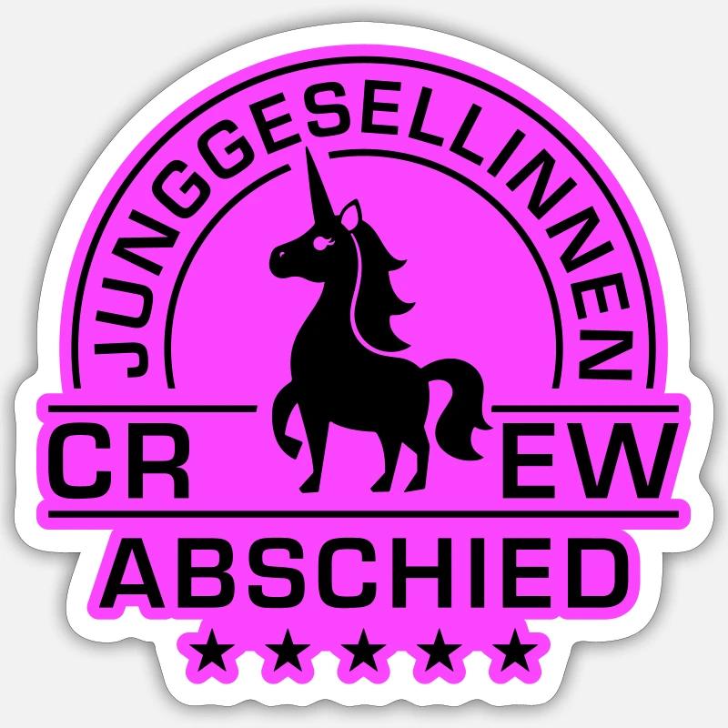 Junggesellinnenabschied Crew Einhorn Braut Sticker Größe S (10 x 10 cm)