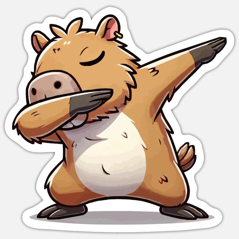 capybara dabbing Sticker size S (10 x 10 cm)