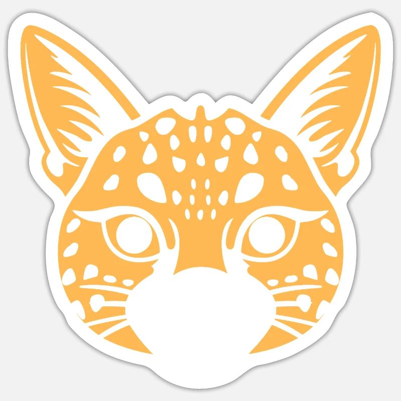serval - Sticker taille S (10 x 10 cm) - blanc mat