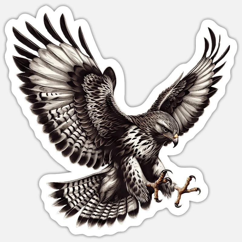 Mäusebussard Greifvogel Raubvogel Sticker Größe S (10 x 10 cm)