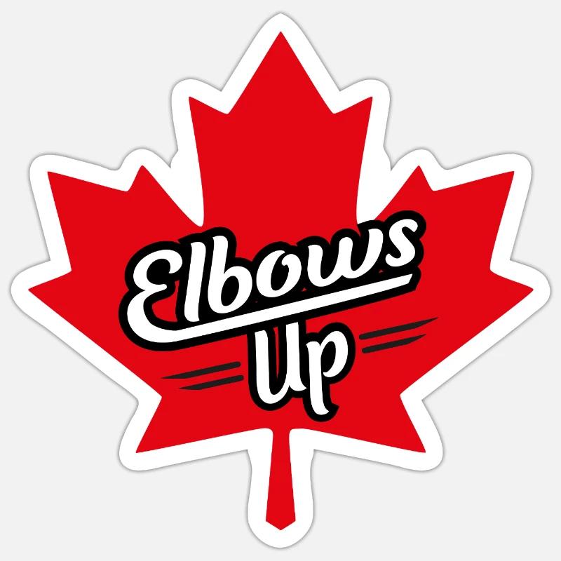 Elbows up Canada - Sticker Größe S (10 x 10 cm) - Mattweiß