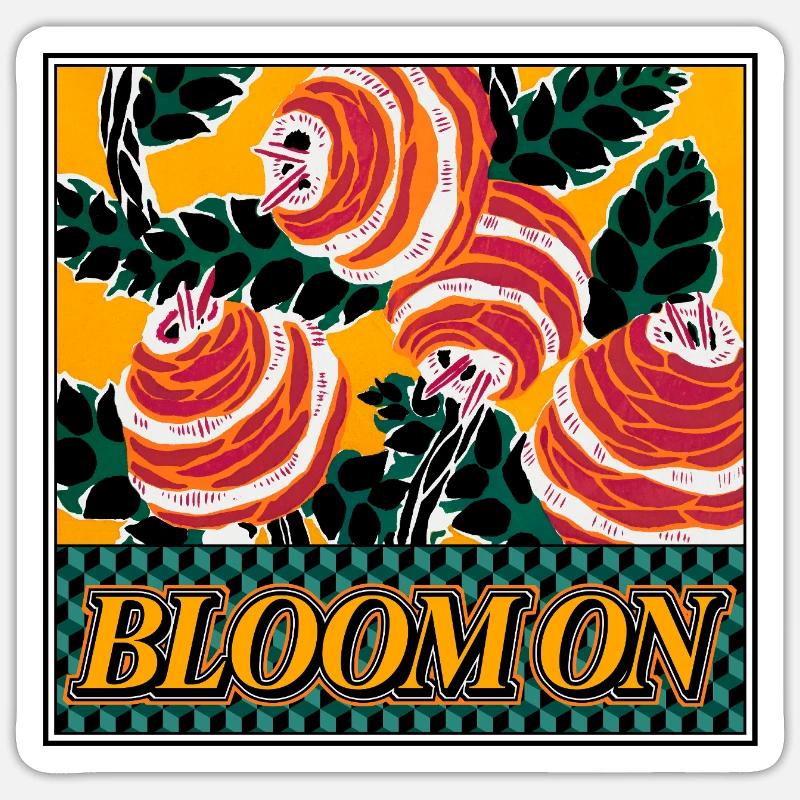 Bloom On – Retro Floral Statement Sticker Größe S (10 x 10 cm)