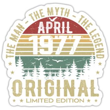 April 1977. 48th Anniversary Gift April 1977 - Sticker size S (10 x 10 cm) - white matte - Front