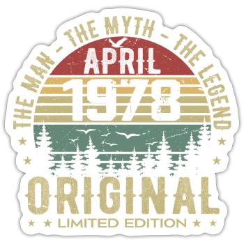 April 1978. 47th Anniversary Gift April 1978 - Sticker size S (10 x 10 cm) - white matte - Front