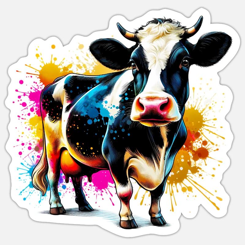 Kuh - Sticker Größe S (10 x 10 cm) - Mattweiß
