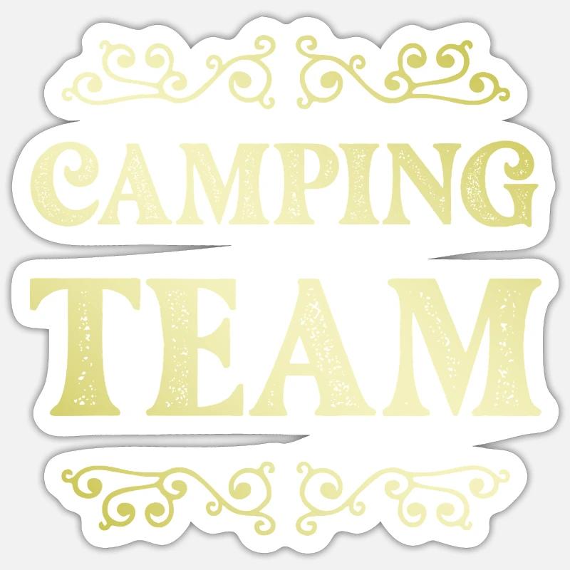 Camping Team - Sticker size S (10 x 10 cm) - white matte
