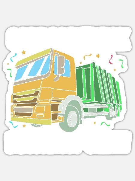 Mülleimer Müllwagen Müllauto Müllmann - Sticker Größe S (10 x 10 cm) - Mattweiß