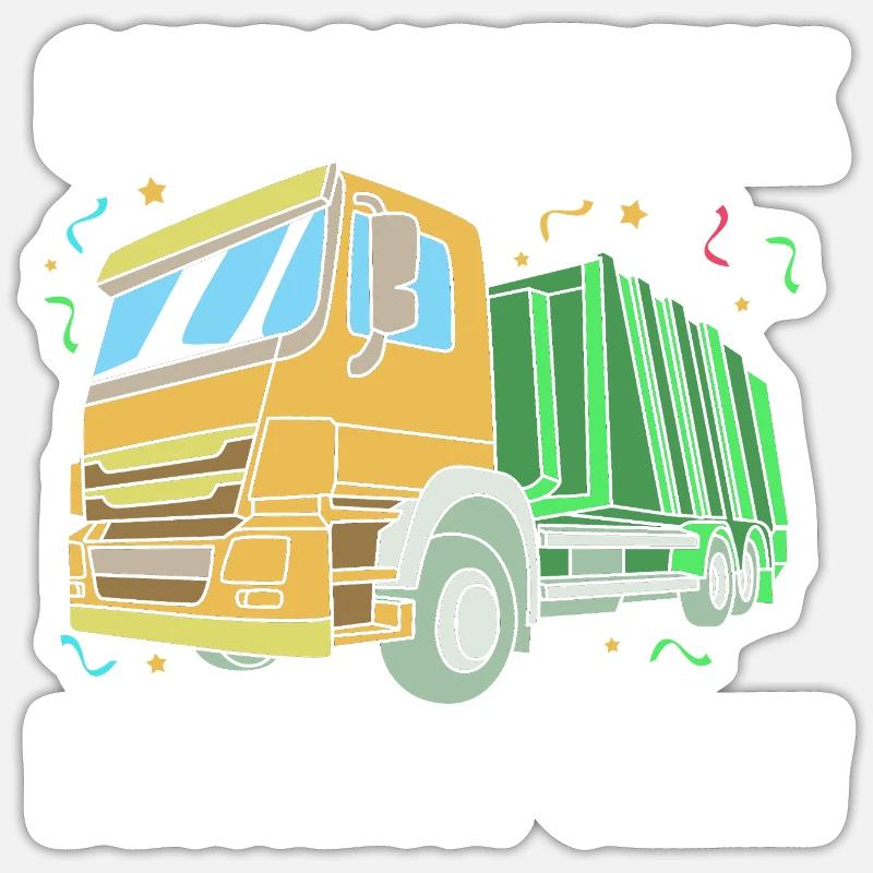Mülleimer Müllwagen Müllauto Müllmann Sticker Größe S (10 x 10 cm)