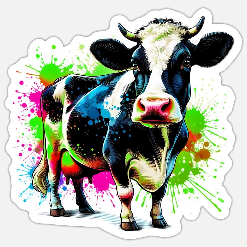 Cow - Sticker size S (10 x 10 cm) - white matte