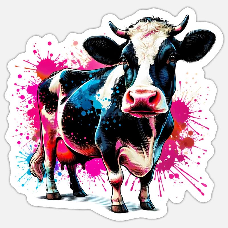 Kuh - Sticker Größe S (10 x 10 cm) - Mattweiß