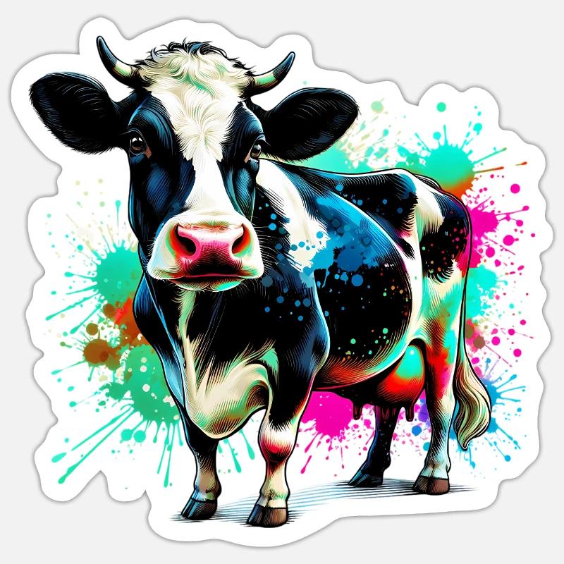 Cow - Sticker size S (10 x 10 cm) - white matte