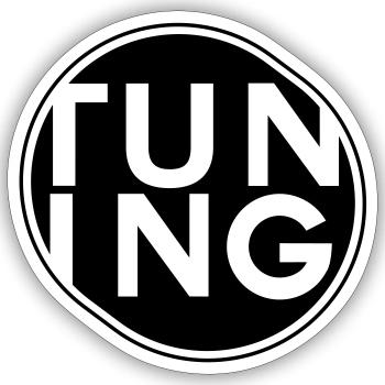 Tuning, Tuning Fans - Sticker taille S (10 x 10 cm) - blanc mat - Devant