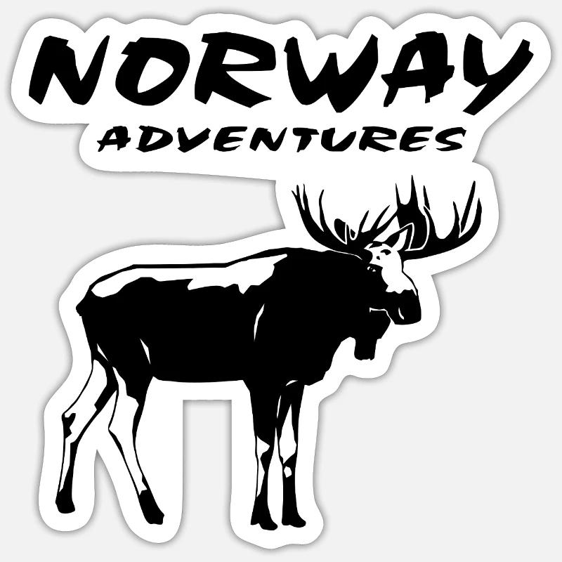 Norway - Moose - Sticker size S (10 x 10 cm) - white matte