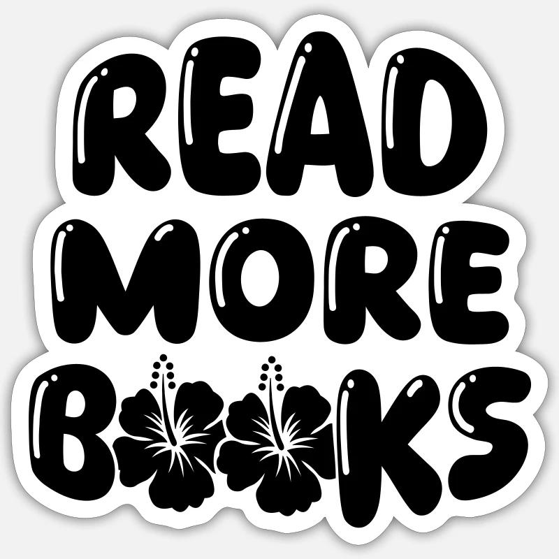 Lire plus de livres - Sticker taille S (10 x 10 cm) - blanc mat