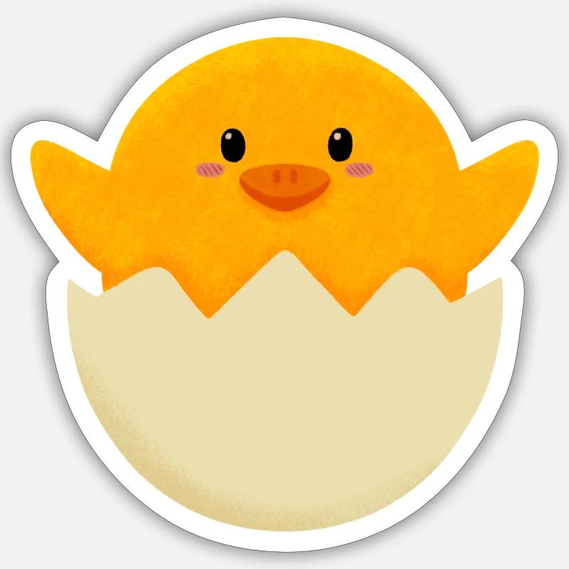 Easter Chick in Egg - Sticker size S (10 x 10 cm) - white matte