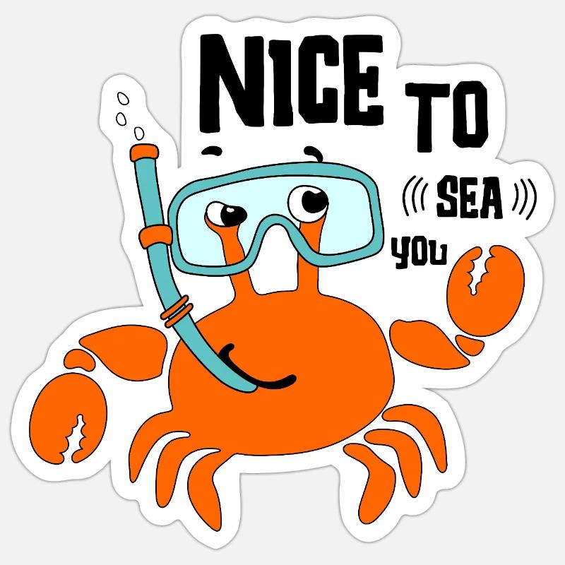 Krabbe - Sticker Größe S (10 x 10 cm) - Mattweiß