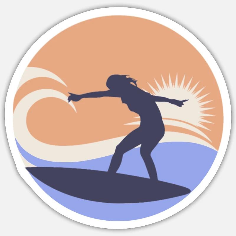 Surf - Sticker size S (10 x 10 cm) - white matte