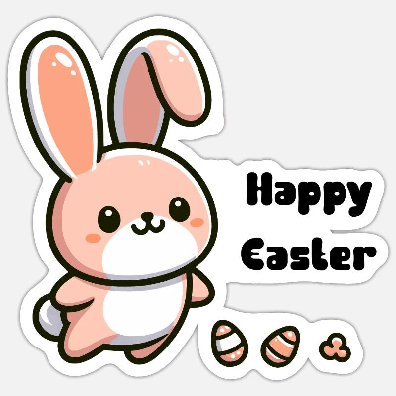 Happy Easter - Sticker size S (10 x 10 cm) - white matte