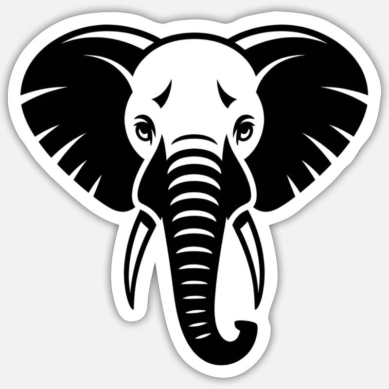 Elephant - Sticker size S (10 x 10 cm) - white matte
