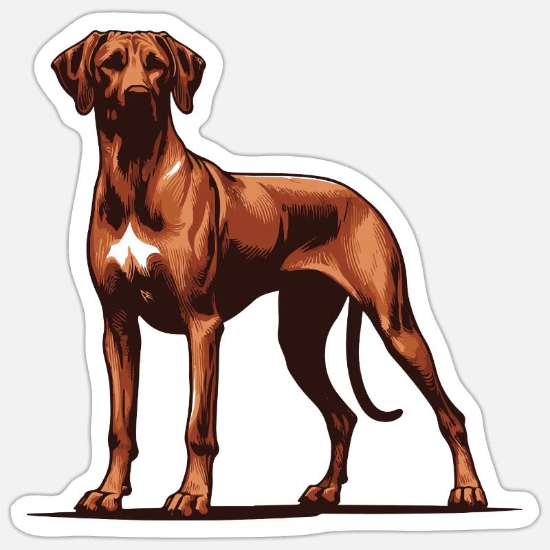 Rhodésian Ridgeback - Sticker taille S (10 x 10 cm) - blanc mat