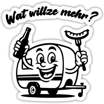 Wat willze mehr? Camping aus Leidenschaft - Sticker Größe S (10 x 10 cm) - Mattweiß - Vorne