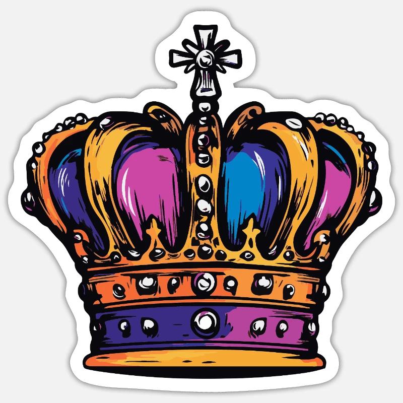 Crown - Sticker size S (10 x 10 cm) - white matte