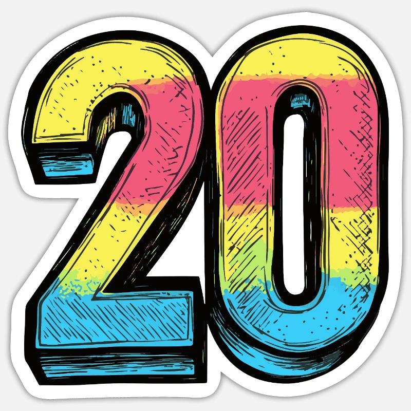 Bande dessinée à 20 chiffres - Sticker taille S (10 x 10 cm) - blanc mat
