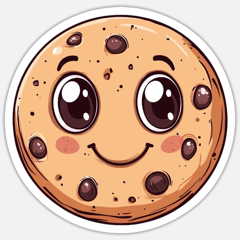 Keks mit Kulleraugen - Sticker Größe S (10 x 10 cm) - Mattweiß
