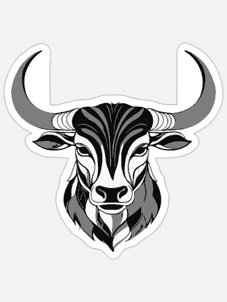Taurus - Zodiac Sign Motive - Sticker Größe S (10 x 10 cm) - Mattweiß